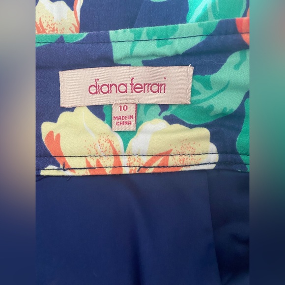 💥 SALE💥 Diana Ferrari navy & floral skirt - Picture 4 of 5